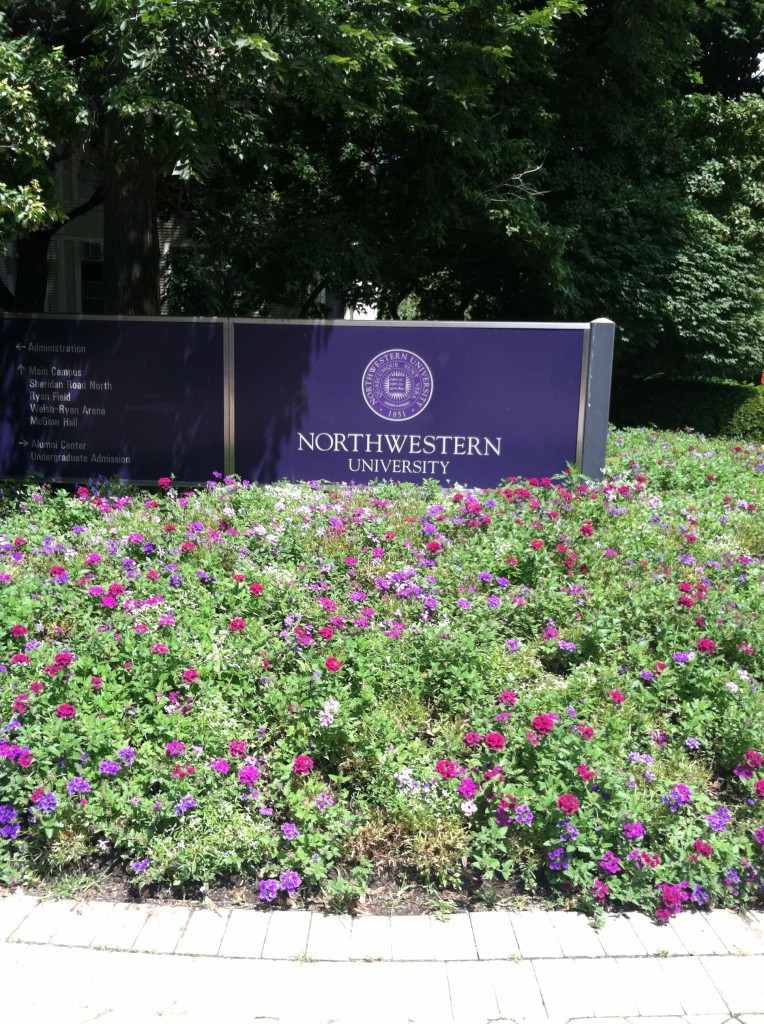 Northwestern University sign