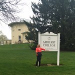 Sue with Amherst sign