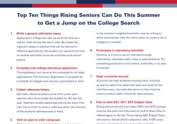 Top ten things for senior summer activities