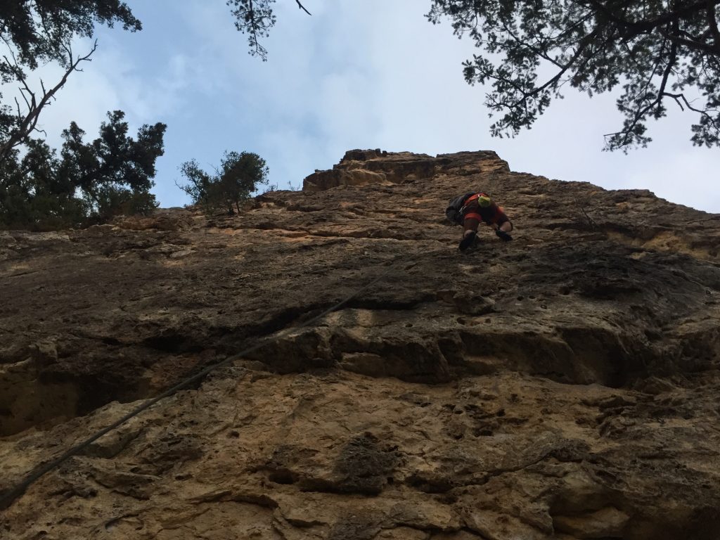Friend of mine climbing at Bear Canyon, a 20 minute drive from campus.