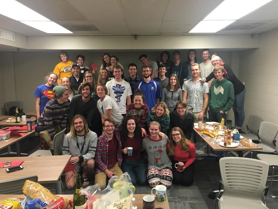 South Hedges third floor holiday party before break.