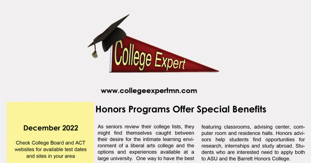 December 2022 College Expert Newsletter