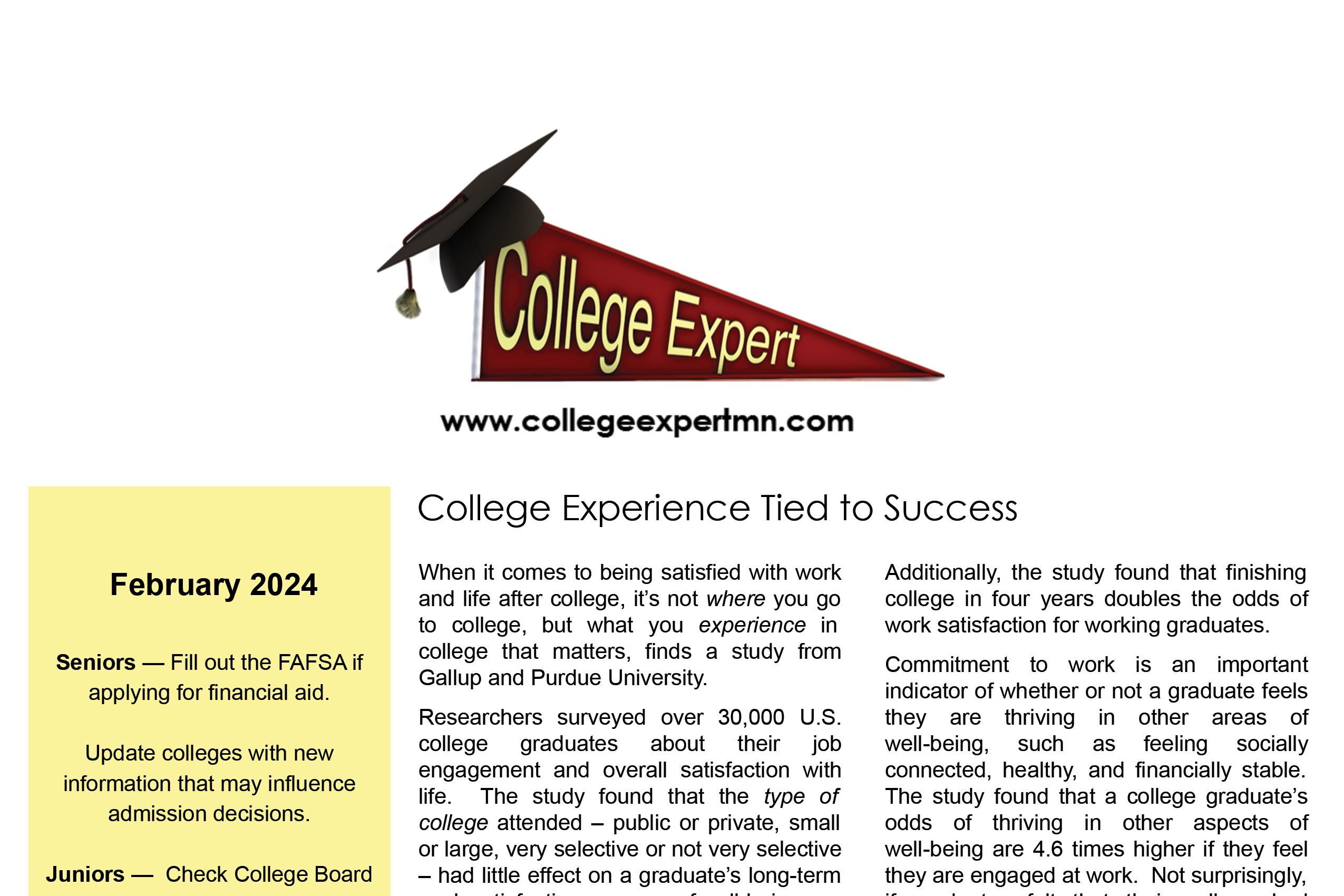 Featured image for “February College Expert Newsletter”