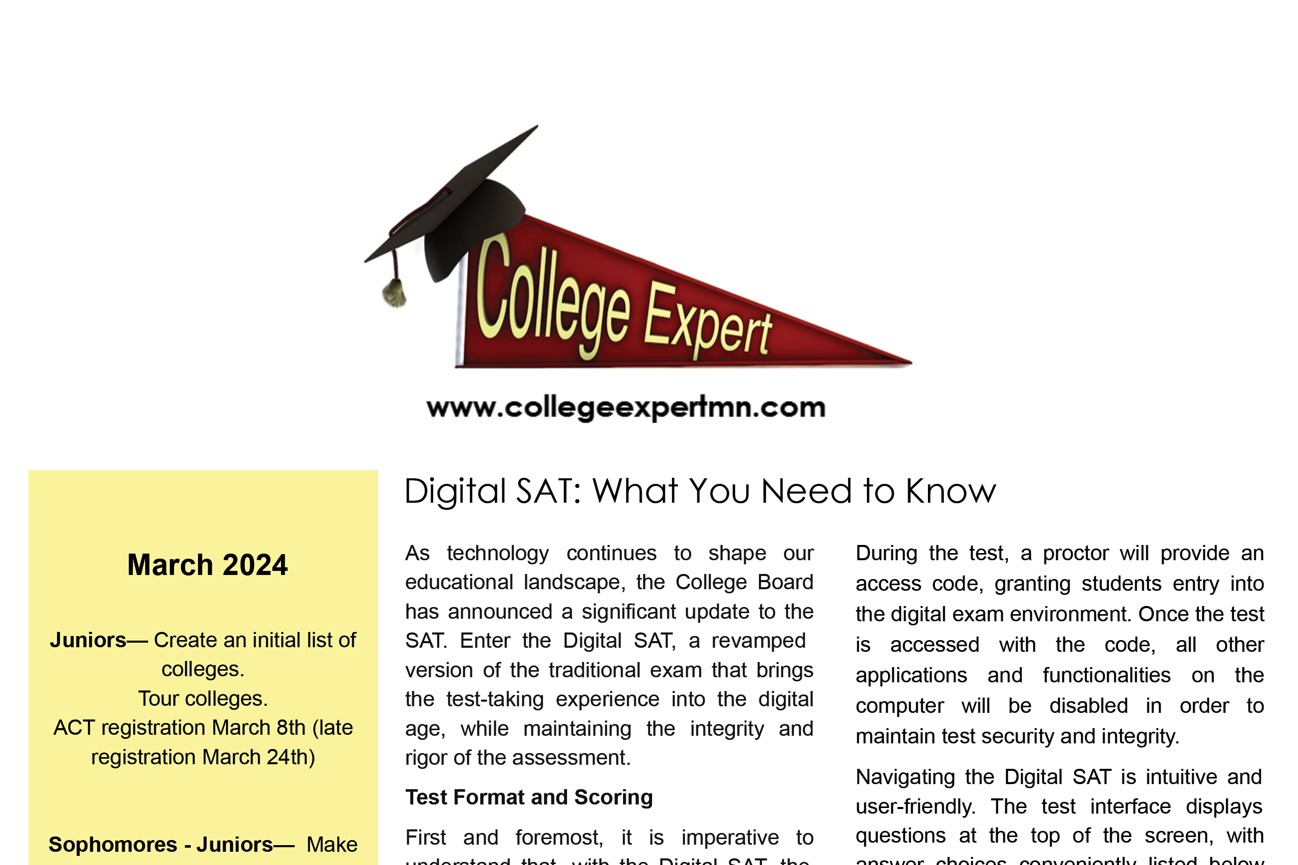 Featured image for “March College Expert Newsletter”