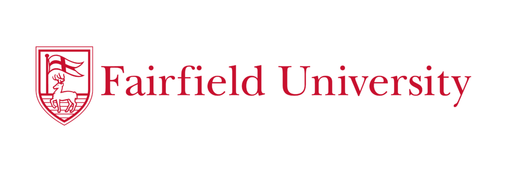 Red and white Fairfield University logo