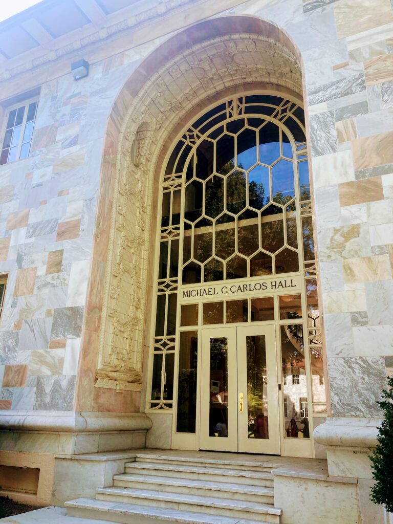 Tall arched doorway of the Art History building