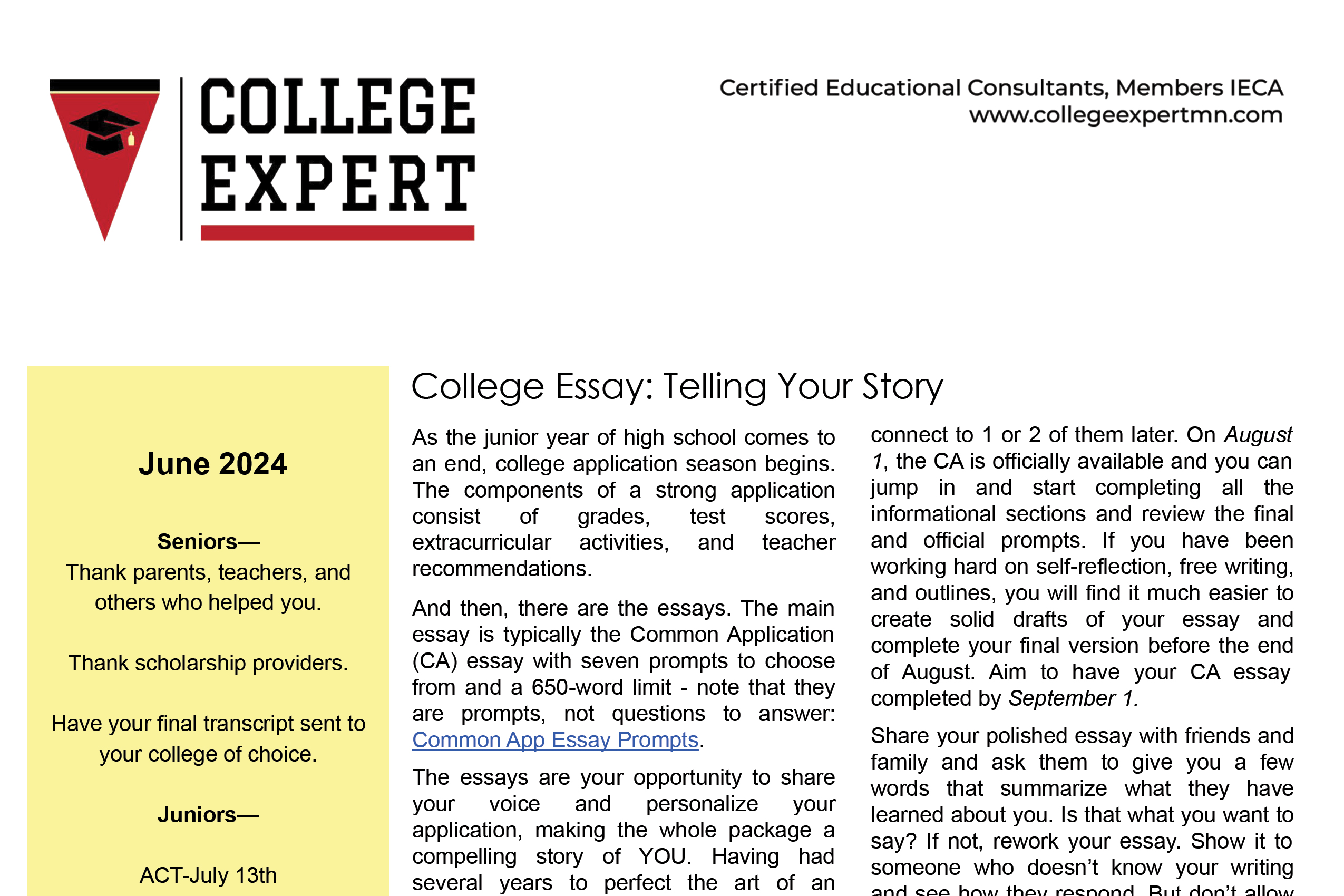 Featured image for “June College Expert Newsletter”